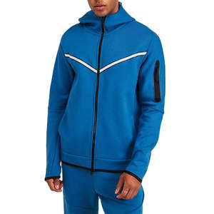 Servicios OEM al por mayor: Chándal de hombre personalizado con logo impreso, para otoño/invierno, informal, con capucha, forro polar ligero y cremallera. - Product Image 4