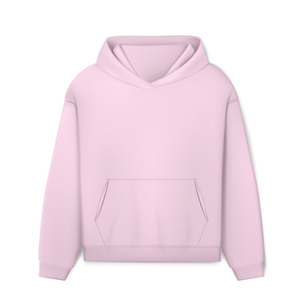 <b>Pink</b> Oversized Hooded <b>Sweatshirt</b> With Kangaroo Pocket Regular Sleeve Fleece Casual Unisex Autumn Wear - Product Image 1