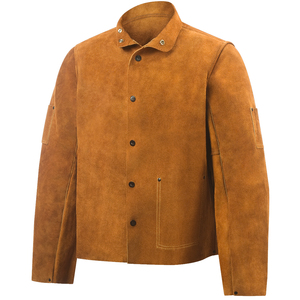 Chaqueta de Trabajo de Cuero para Soldadura, Talla Grande, Resistente al Fuego, de Cuero Vacuno Reforzado, Ropa de Seguridad para Soldador - Product Image 2