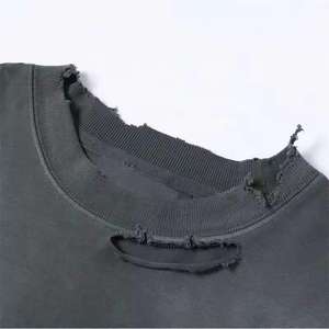 Camiseta Vintage Lavada para Hombre al por Mayor, con Logo Personalizado, de Algodón, Estilo Urbano, en Color Liso - Product Image 4