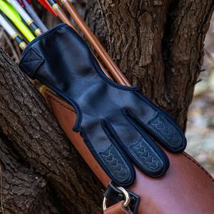 Gants de tir en cuir demi-doigts unisexes avec fermeture auto-agrippante, légers, pour le tir à l'arc, la chasse en extérieur et la pratique sur cible - Product Image 5