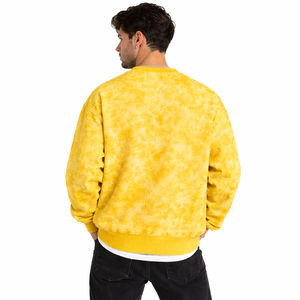 Wholesale Custom Design Yellow Acid Washed <b>Sweatshirt</b> Unisex Oversized Crewneck Pullover High Quality Fabric Street Fashion - Product Image 4