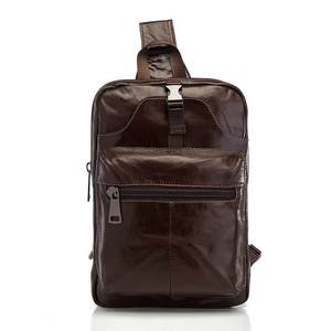 High Quality Custom Genuine Leather Vintage Fashion Portable Chest Bag for Men Zipper Closure Outdoor & Daily Use - Product Image 6