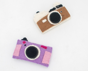 Llavero de fieltro de lana cosido con forma de cámara vintage, juguete de simulación para niños, accesorio para fotos de recién nacidos - Product Image 3