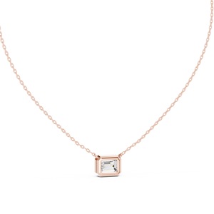 Collier pendentif solitaire en or rose 18 carats avec diamant pour femme, bijou de luxe classique, cadeau pour anniversaire et usage quotidien - Product Image 1