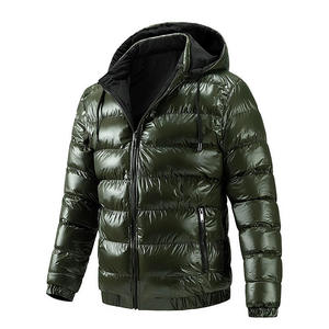Blouson d'hiver matelassé élégant pour homme avec capuche dissimulable, fermeture éclair décontractée, style streetwear personnalisé, coupe-vent, ajustable, séchage rapide, effet bulle - Product Image 4