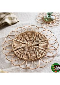 Luxury Handmade Natural Rattan Charger Plate <b>Placemats</b> <b>Round</b> Woven Dining Table Mats Eco Friendly Decorative Accessories - Product Image 4