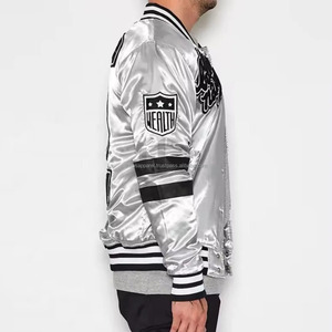 Chaqueta Varsity Personalizada de Satén, Tejida, Transpirable, de Alta Calidad para Hombre, Estilo Vintage de Primavera, Tallas Grandes XL, Bordada 2026 - Product Image 6