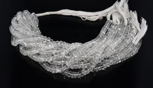 ลูกปัดคริสตัลทรงรอนเดลล์สีขาวธรรมชาติ AAA ขนาด 8-8.5 มม. ลูกปัดอัญมณีคริสตัล 10 นิ้ว ลูกปัดคริสตัลทรงรอนเดลล์สำหรับทำเครื่องประดับ - Product Image 4