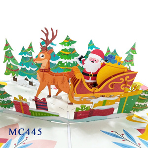 Best Seller <b>Handmade</b> Santa Christmas in the Forest Pop Card Custom Design <b>Paper</b> Crafts Gifts Top Trending Laser Cut Viet-craft - Product Image 3