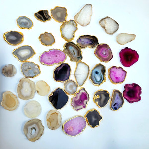 Natural Colourful Agate Carved Gemstone Coaster Pendant and for <b>Socket</b> Phone Grip Reiki MOSAIC Custom Design 30-70mm Wholesale - Product Image 6