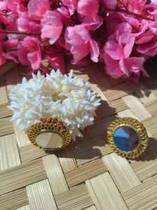 Pulsera de jazmín con espejo y anillo, combo al por mayor |   Joyería floral para bodas indias/pakistaníes de Mayun Heena, recuerdo festivo - Product Image 2