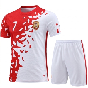 Custom Football Men's Soccer Jersey 100% Polyester <b>Mesh</b> Breathable O-Neck Short Sleeve Summer Football Uniform Elastic Waist - Product Image 6