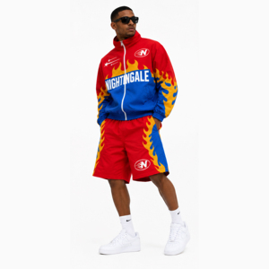 Manufacturer Wholesale Two Piece Breathable Quick Dry <b>Wind</b> <b>Breaker</b> Shorts Sets Waterproof Zipper Hoodie Custom Men's - Product Image 6