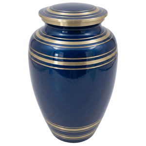 Urnas funerarias de latón para adultos con bandas doradas, urnas de metal con acabado en color amarillo, estilo europeo, para cenizas humanas, suministros funerarios. - Product Image 4