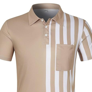 Suéter de punto nuevo para hombre, estilo polo, con costuras en contraste de color, jersey de algodón, talla grande, transpirable, OEM - Product Image 3