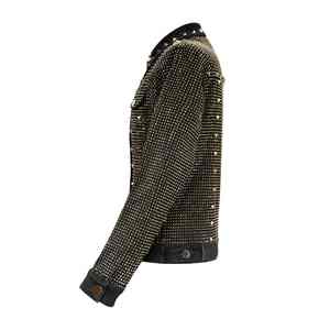 เสื้อแจ็คเก็ตเดนิมผู้ชายงานแฮนด์เมดประดับเพชรระยิบระยับทรงคลาสสิกผ้าฝ้ายหนาคุณภาพสูง - Product Image 4