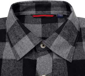Chemise en flanelle classique pour homme, tendance et de qualité supérieure, 100% coton, respirante, infroissable, à carreaux, manches longues, boutonnée - Product Image 5