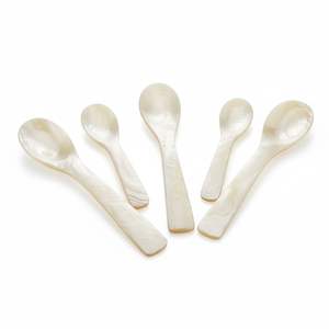 Cuchara para Caviar de Madreperla, Juego de Cucharas Hechas a Mano con Concha Natural para Caviar, Postre, Café, Vajilla de Lujo Ecológica - Product Image 1