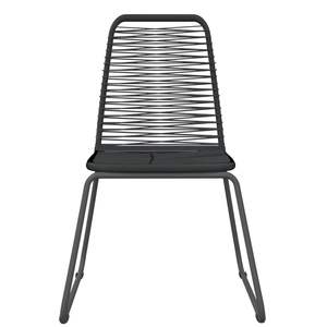 Grand ensemble de salle à manger de jardin en acier noir thermolaqué et verre avec rotin PE – Mobilier d'extérieur élégant - Product Image 6