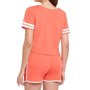 Conjunto Casual Bordado de 2 Piezas para Mujer, Tallas Grandes, Personalizado, de Secado Rápido y Transpirable, Sudadera y Pantalones Cortos, Conjuntos de Verano para Mujer, Colores Personalizados - Product Image 2