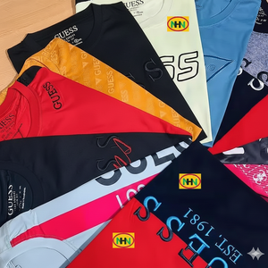 T-shirt en coton imprimé pour homme, en stock, designs variés de haute qualité, toutes saisons, surplus de marque du Bangladesh, vente en gros - Product Image 3