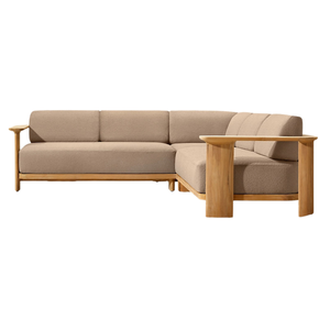 Sofá seccional moderno para exteriores Hotel Emma, sofá de jardín de madera de caoba, sofá esquinero de lujo para patio, conjunto de sofás para resort, ¡en oferta! - Product Image 3