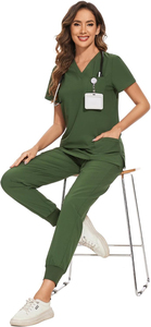 Blouse médicale unisexe 3XL personnalisable – Haut de blouse slim pour femme, col en V – Nouvelle tenue d'infirmière, pharmacien, hôpital - Product Image 4
