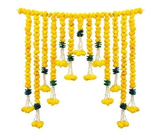 Décoration indienne classique, guirlande de fleurs de marguerite artificielles, toran, guirlande murale suspendue à la porte, faite à la main, pour les fêtes, les mariages, Diwali, décoration de la maison - Product Image 2