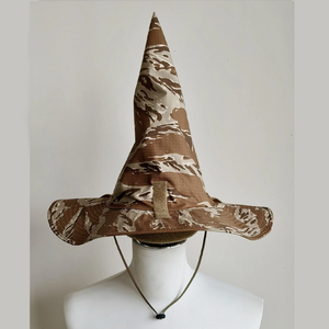 Sombrero de Bruja Unisex Ajustable con Estampado de Camuflaje para Uso en Exteriores, Estilo Casual de Primavera/Verano, Material de Lona de Poliéster - Product Image 1