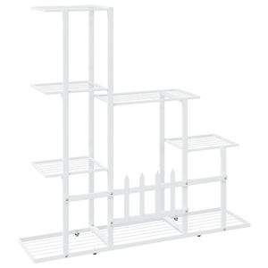 Support de plante en métal blanc durable, support de fleurs moyen pour meubles d'extérieur - Product Image 5