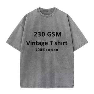 Best Quality Vintage <b>Men's</b> Oversized T-Shirt 230 GSM 100% Cotton Short Sleeve O-Neck Solid Color Jersey Washed Fit <b>for</b> <b>Men</b> - Product Image 1