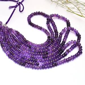 Natural Purple Amethyst Smooth Rondelle Gemstone <b>Beads</b> 5-8mm Loose <b>Beads</b> For Jewelry Making Wholesale Amethyst Stone For Earring - Product Image 5