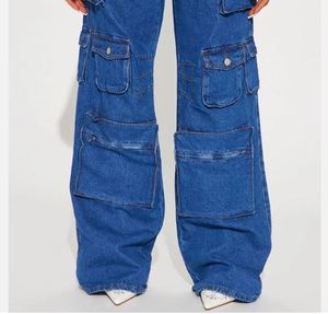 Best Manufacturing New Arrival OEM Custom High Quality Waterproof Breathable Moisture Wicking Jeans Print Pockets <b>Oversize</b> Women - Product Image 3
