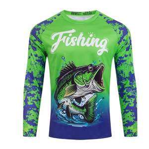 เสื้อเจอร์ซีย์ตกปลาผ้าโพลีเอสเตอร์ตาข่าย UPF 50 ระบายอากาศ ซับเหงื่อ ผลิตตามสั่ง MOQ ต่ำ รับสกรีนลายแบบ Sublimation แขนยาว สำหรับทีมแข่งขัน - Product Image 1