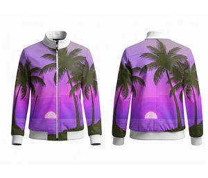 Veste à fermeture éclair intégrale avec sublimation et design personnalisé, vêtements de course et de fitness, chaude, respirante, séchage rapide |   Tailles Hommes Femmes Jeunes - Product Image 1