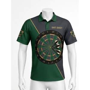 Camiseta de Polo Profesional para Dardos, Diseño Personalizado, Secado Rápido, Transpirable, Ropa de Equipo para Entrenamiento y Partidos de Dardos, Ligera, Fabricación OEM/ODM - Product Image 1