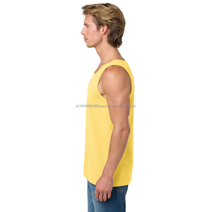 Private Label <b>Men's</b> Tank Tops Gym Sleeveless Cotton Solid Colors Best Quality Fabric <b>Mens</b> Exercise <b>Vest</b> With Sporty Style - Product Image 6