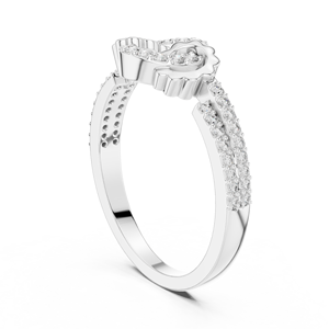 Women Lab Grown <b>Ring</b> Radiant Cut IGI Certified Rhodium Plated Floral <b>Circle</b> Band Wedding Engagement Party Anniversary Jewelry - Product Image 4