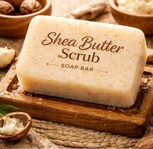 Private Label Shea Butter Exfoliating <b>Scrub</b> Bathing Soap Bulk Moisturizing Soap Bar for Face & <b>Body</b> OEM ODM Wholesale Supplier - Product Image 4