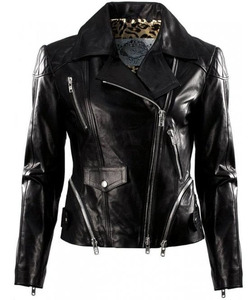 HARAZ Fashionable Winter Genuine Leather <b>Jacket</b> Polyester <b>Lining</b> Artificial Fur Sheepskin Plus Size Waterproof Zipper Formal - Product Image 2