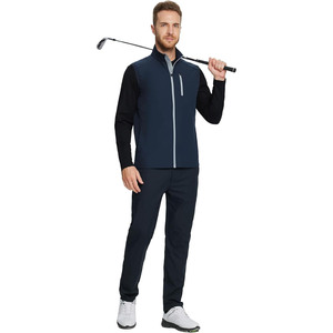 Contrast Trim <b>Men</b> Golf <b>Vest</b> Color Accent Softshell Body Warmer Stylish Finish Performance Athletic Gilet Outerwear - Product Image 5