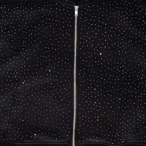 Sudadera con capucha para hombre OEM personalizada con cremallera, de felpa francesa, estilo streetwear, con efecto descolorido por el sol, lavado ácido, de peso pesado y con pedrería - Product Image 5