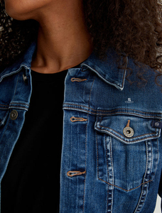 Chaqueta vaquera de mezclilla para mujer, de peso pesado, con doble costura, venta al por mayor de fábrica para colecciones de moda duraderas y marcas de etiqueta privada - Product Image 3