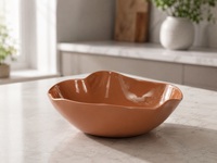 Grand saladier en argile violette Lotus 25,4 cm, en grès Zisha émaillé, bol de service en céramique mate