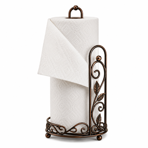 Customized Metal Tissue <b>paper</b> Holder With Floral Design Free Standing Bronze Finish <b>Kitchen</b> Decor <b>Paper</b> Towel Holder - Product Image 5