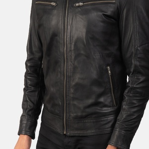 Clush Custom Made <b>Brown</b> Quilted Bomber <b>Leather</b> <b>Jacket</b> for <b>Men</b>-Streetwear Style - Product Image 5