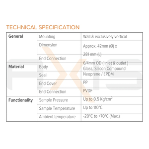 Système universel de protection contre les gaz acides Axis USS1 pour l'élimination des gaz acides du corps en verre et la protection des analyseurs et des systèmes d'échantillonnage de processus - Product Image 3