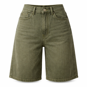 Shorts de Mezclilla Largos y Holgados al por Mayor para Mujer - Opciones Personalizadas de Proveedor Directo de Fábrica - Product Image 1