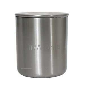 Tarro de vela de acero inoxidable de lujo personalizado con acabado mate y tapa, tarros metálicos para hacer velas, recipientes para velas aromáticas y votivas. - Product Image 1